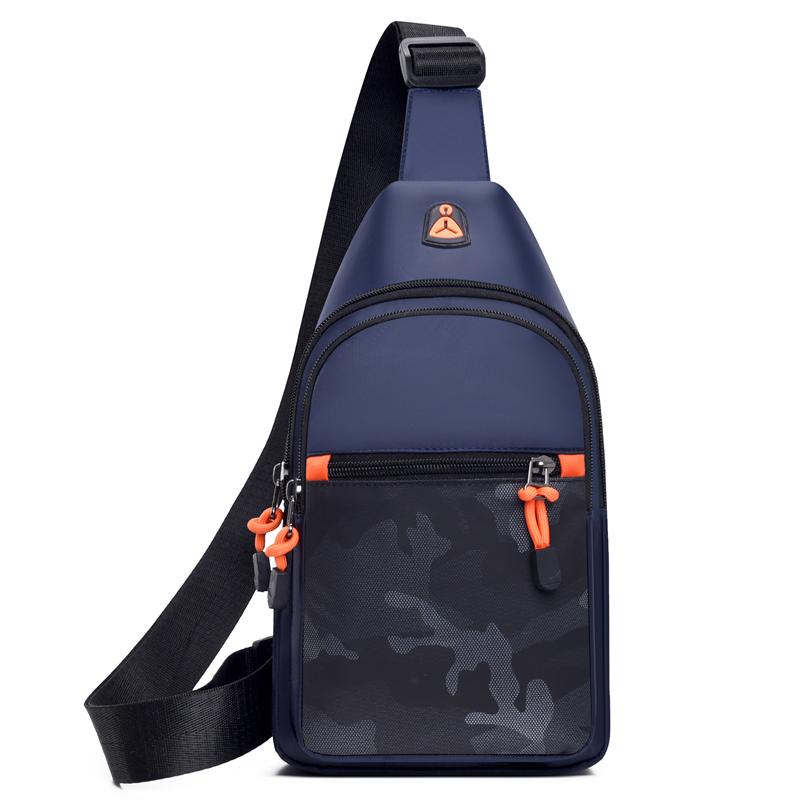 Pánská multifunkční taška přes rameno Messenger látková hrudní taška crossbody ležérní kabelka s otvorem pro sluchátka
