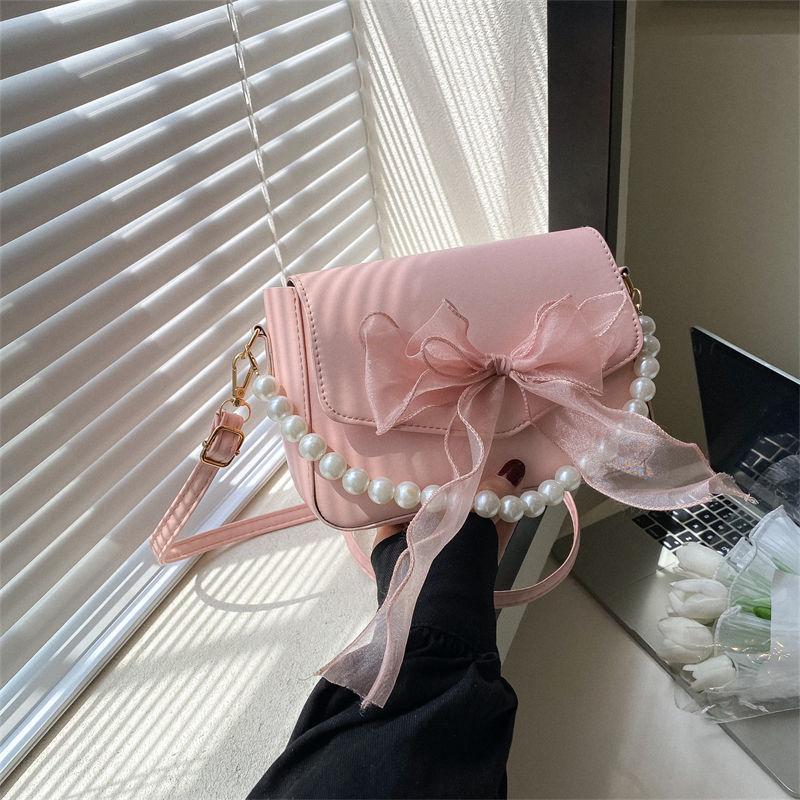 Summer Korean Fairy Gentle Wind Pearl Crossbody Design Sense Niche Design Summer Small Bag Girl 2025 New