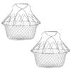 Multifuction Stainless Steel Deep Fry Basket Telescopic Foldable Frying Basket Kitchen Wire Mesh French Chip Frying Serving