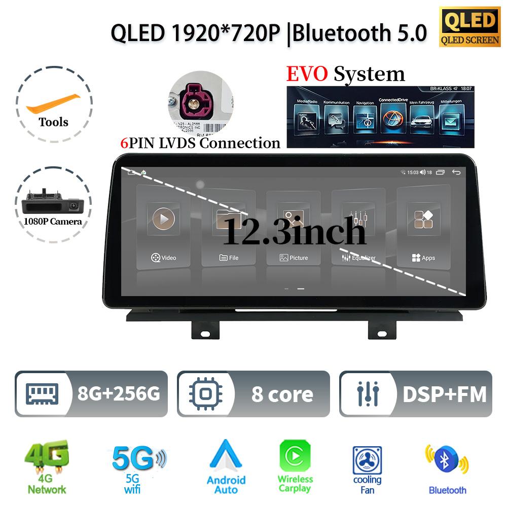 12.3" For BMW X3 G01 X4 G02 2018-2022 Android 14 Car Radio Multimedia Stereo 4G GPS Navigation WIFI Wireless BT CarPlay Screen