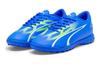 PUMA Ultra Play Cushioning Abrasion Resistant Cushioning, Wear Resistant Low top Kids' Soccer Shoes Blue Green White 107533-03