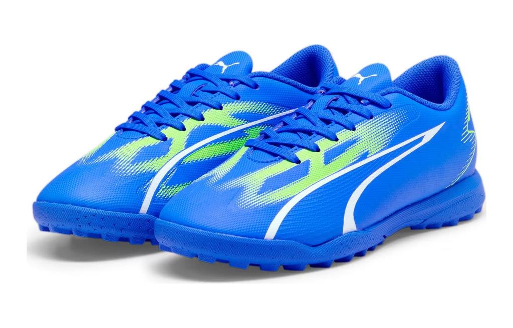 PUMA Ultra Play Cushioning Abrasion Resistant Cushioning, Wear Resistant Low top Kids' Soccer Shoes Blue Green White 107533-03