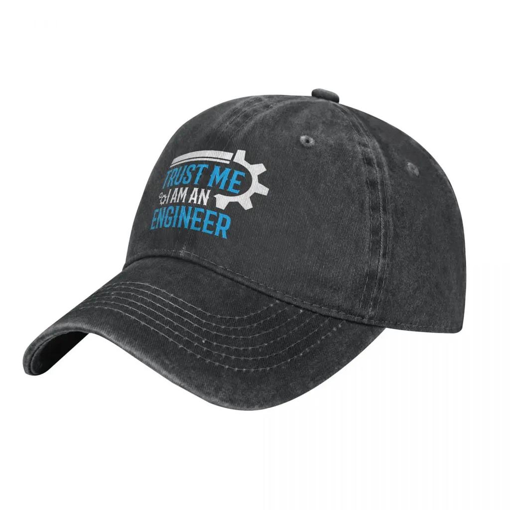 Trust Me I Am Engineer Baseball Cap Blue Logo Streetwear Unisex Men Washed Trucker Hat Breathable Design Cap