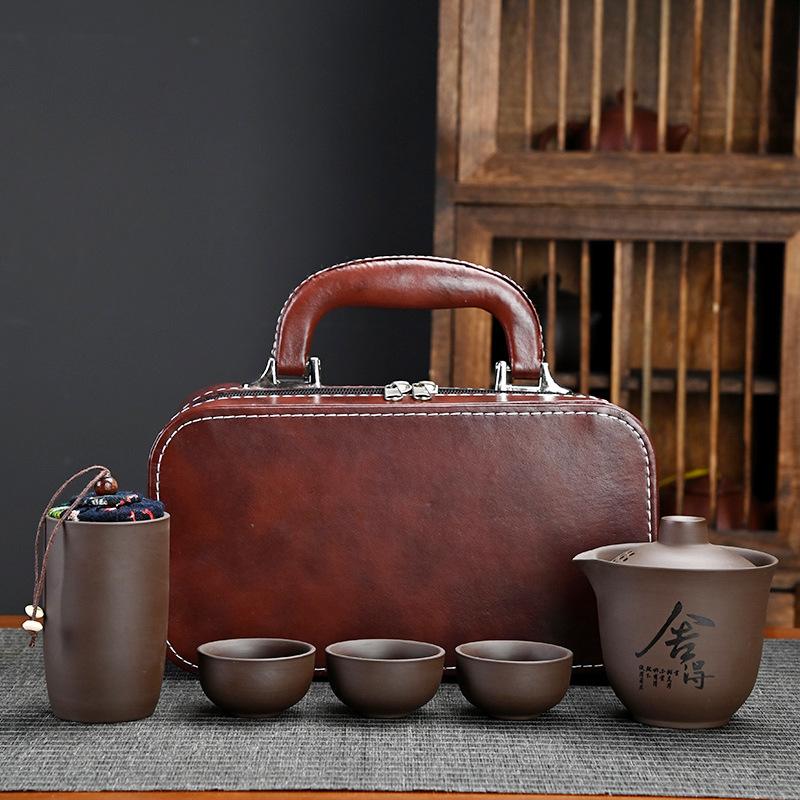 A Complete Set of Travel Tea Sets, Outdoor Kung Fu Tea Sets, Holiday Chinese Business Gifts