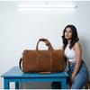 Personalized Cowhide Leather Duffel Bag: Weekender Travel Bag