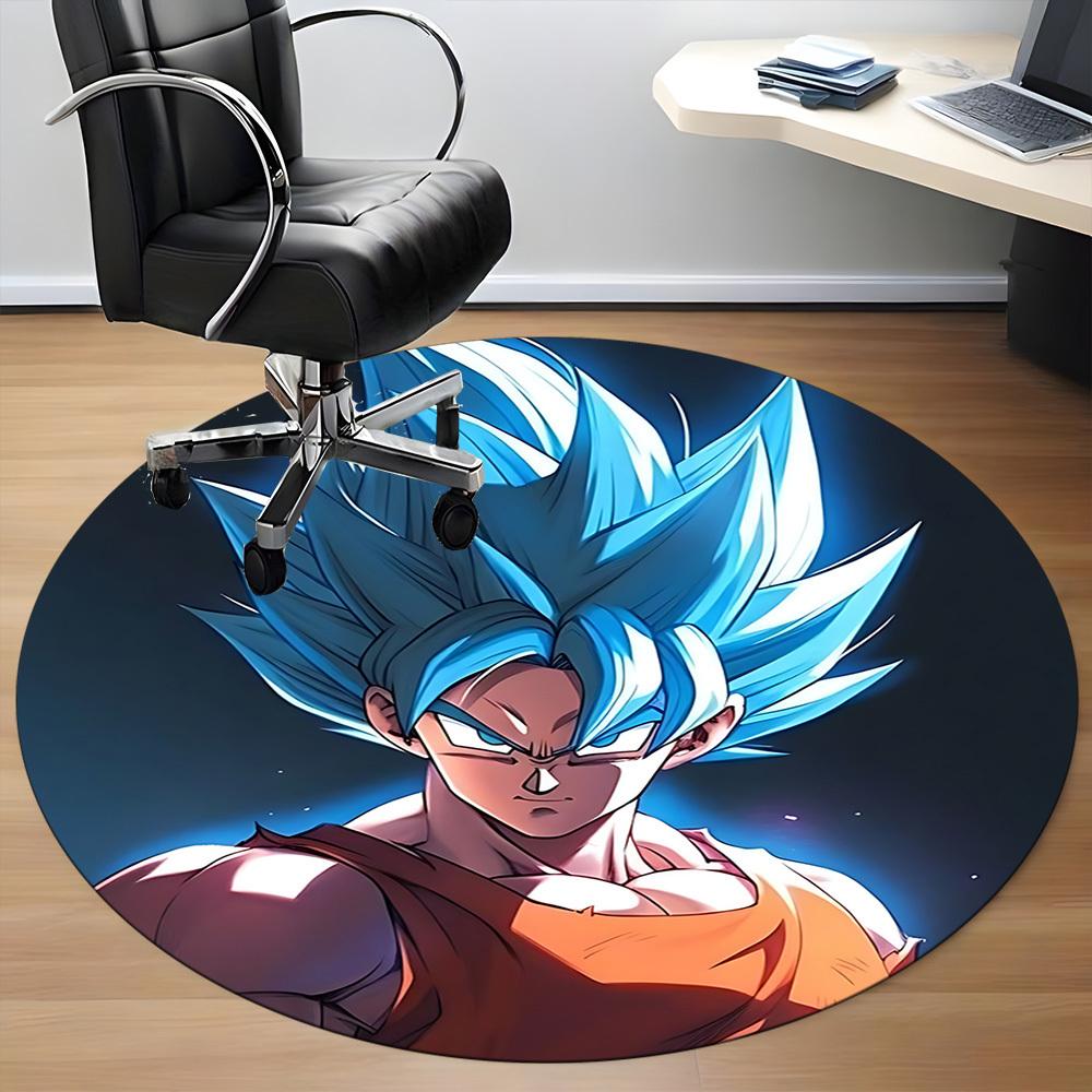 1PC Super Saiyan, Dragon Ball Z Office Round Rug - Perfect for Office or Study Decor, Non-Slip Backing, Decorative Floor Mat yy250916045