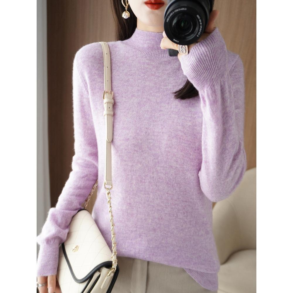 Maglione in lana merino e cashmere Maglione lavorato a maglia da donna Dolcevita Pullover a maniche lunghe Abbigliamento autunno inverno Maglioni caldi