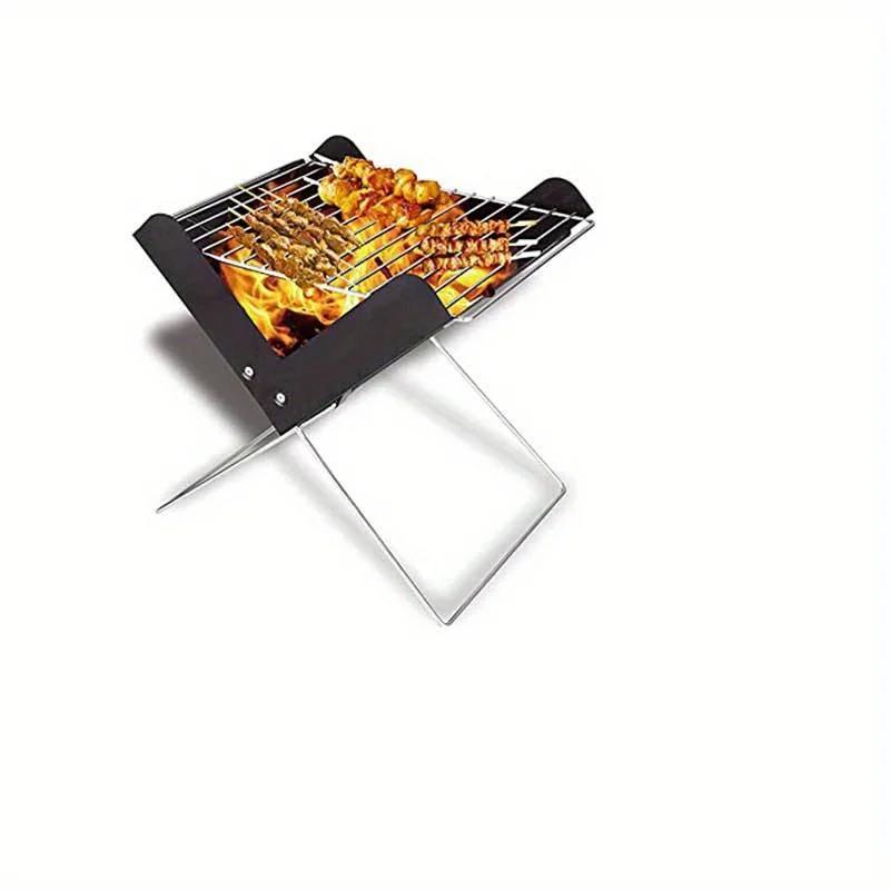 Portable Barbecue Charcoal Grill, Folding Notebook Shape Grill, Removable Folding, Suitable for Camping, Patio, Outdoor