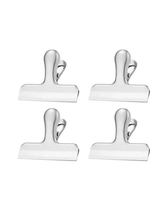 4 Stück Verschlussklammern aus Edelstahl für Lebensmittelbeutel, starke Beißkraft, auslaufsichere Snack-Clips, feuchtigkeitsbeständige Küchenhelfer für zu Hause, langlebiger Chip