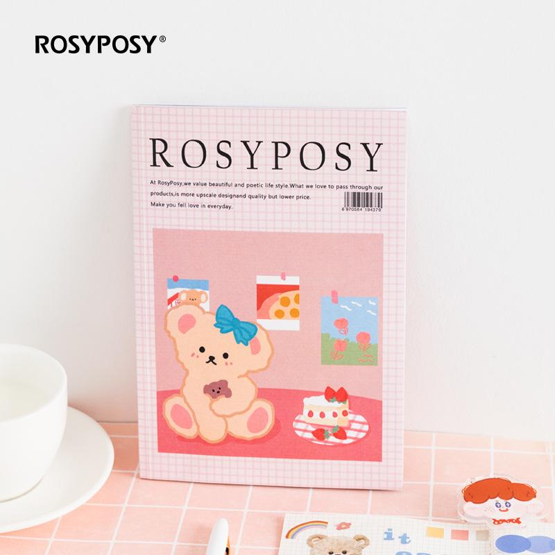 Rosy Posy 20 Page Notebook Sticker Set Vintage Cartoon Bear Decoration Stickers Post Diary Journal Album Gift
