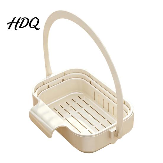 Collapsible Food Strainer Hanging Sink Drain Basket Foldable Stretchable Kitchen Colander Space Saving Fruit Washing Basket Strainer Multi-functional