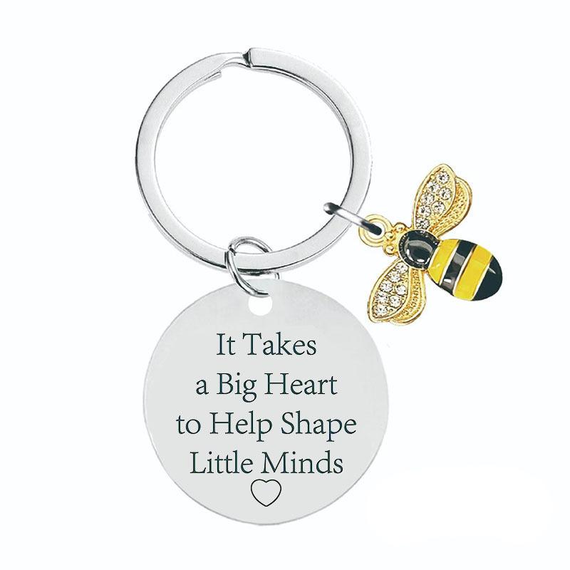Youll Always Bee My Favorite Teacher Teachers Day Keychain Stainless Steel Stainless Steel Keychain for Backpack Bag Pendant