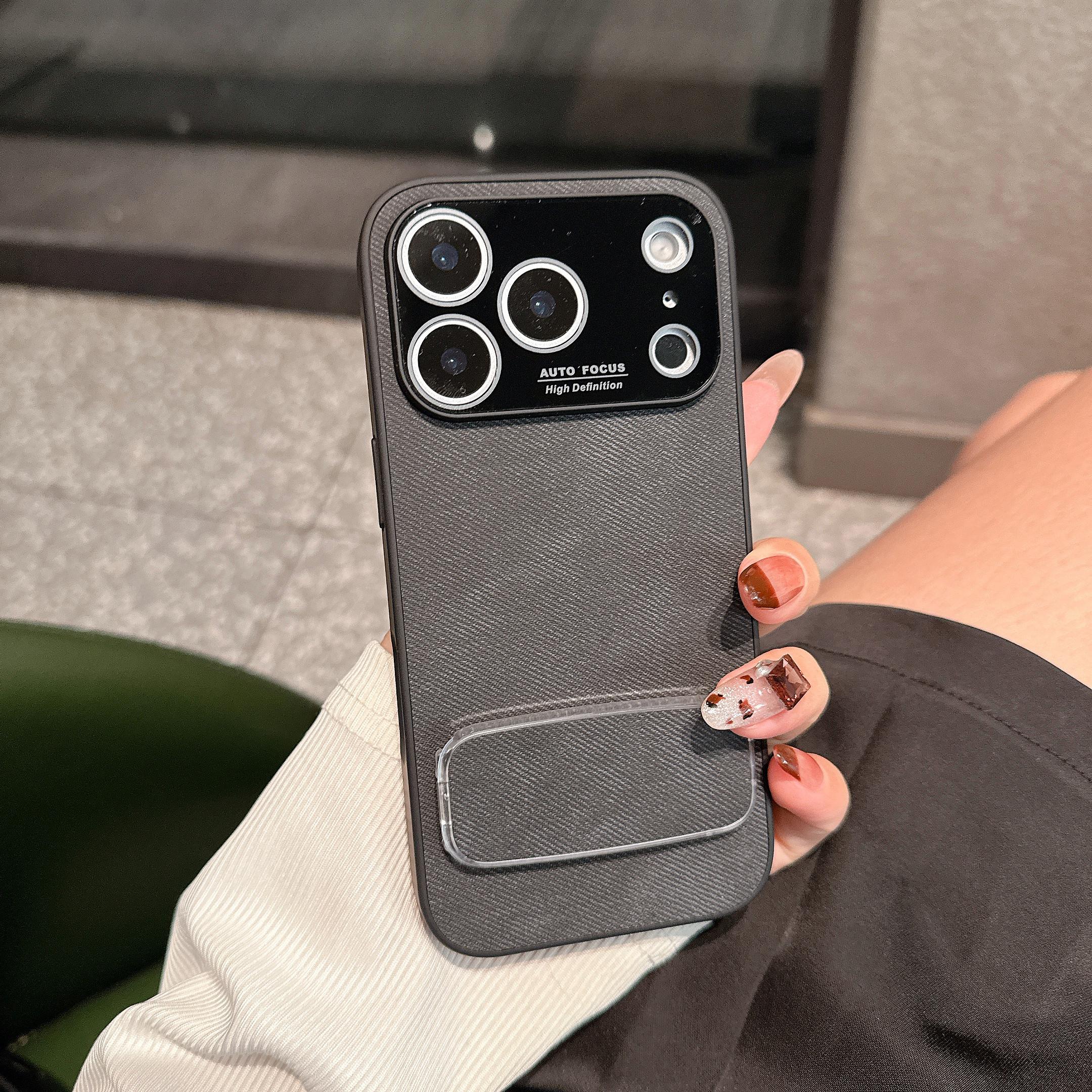 

Новий м який чохол з фланелі для iPhone 17 Pro Max 16 15 14 13 із захистом камери та тримачем-дзеркалом для макіяжу, ударостійкий iPhone 16 Pro Max чорний