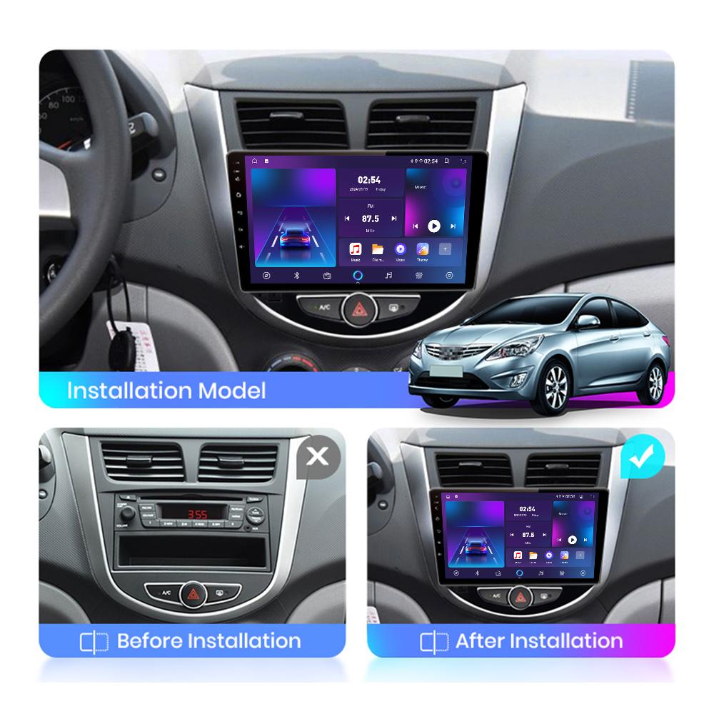 Android Car-Play Car Radio For Hyundai Solaris Accent Verna 2010-2016 Multimedia Player Head Unit Stereo GPS Navigation BT WIFI,2+64GB