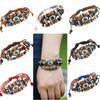 Vintage Beaded Eye Bracelets Multi-Layer Leather Rope Adjustable Bracelet Unisex Jewelry Accessries Gifts