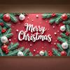 Festive Display Glossy Baubles Christmas Display Merry Christmas Banner Green Foliage Xmas Backdrop For Christmas Party Office