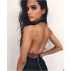 New Sexy Women V Neck Embroidery Bodycon Backless Sleeveless Bandage Bodysuit Jumpsuit Short Romper Tops