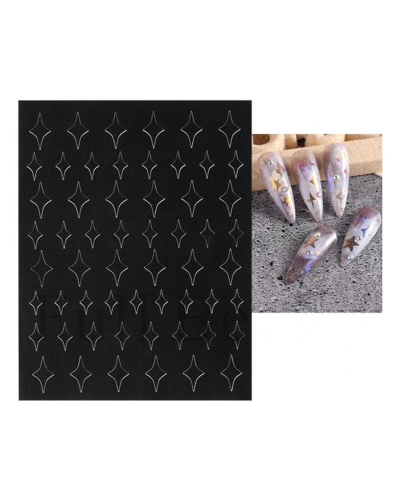 Laser Nail Stickers Butterfly Heart Star Design Adhesive Slider Decals Nail Art Stickers Manicure Decorations