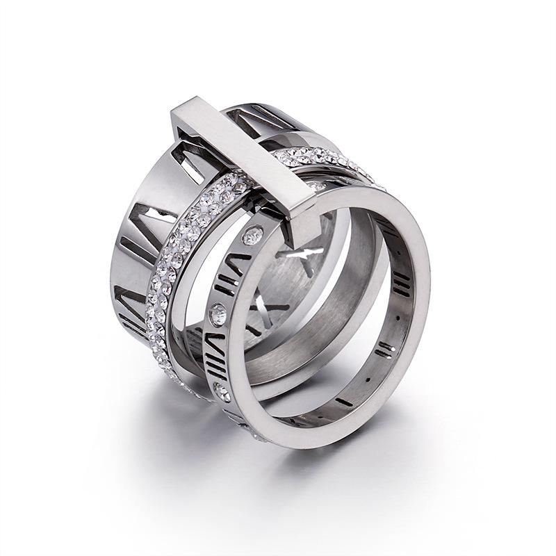 Stylish Roman Letter Multi-Ring Jewelry In European and American Design