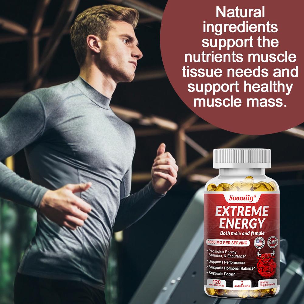 Extreme Energie 9050mg Hochpotente Leistungsunterstützungsformel für Männer & Frauen, 120 Vegane Kapseln