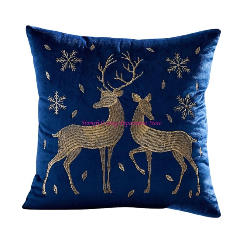Festival Christmas Tree Cushion Cover Plush Materials With Zippers Closure