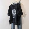 T-shirt da Donna Taglie Forti con Maniche a Tulipano in Seta Ghiacciata - Vestibilità Larga, Modellante, Stampa Estiva
