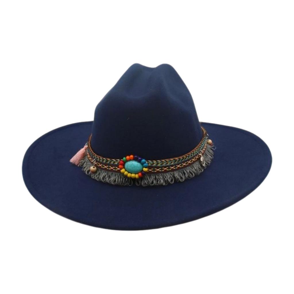 Dance French Flat-Brimmed Cowboy Hat Premium Ethnic Style Tourism Shade Stage Jazz Hat