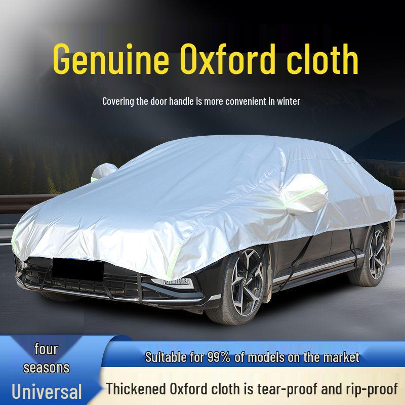 

Large Thickened Oxford Cloth Car Cover: All-Season Sun, Rain, and Snow Protection with Heat Insulation and Universal Fit. SUV