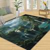 Waterfall Forest Landscape Print Area Rug Flannel Washable Floor Mat for Living Room Bedroom Entryway Nature Themed Home Decor
