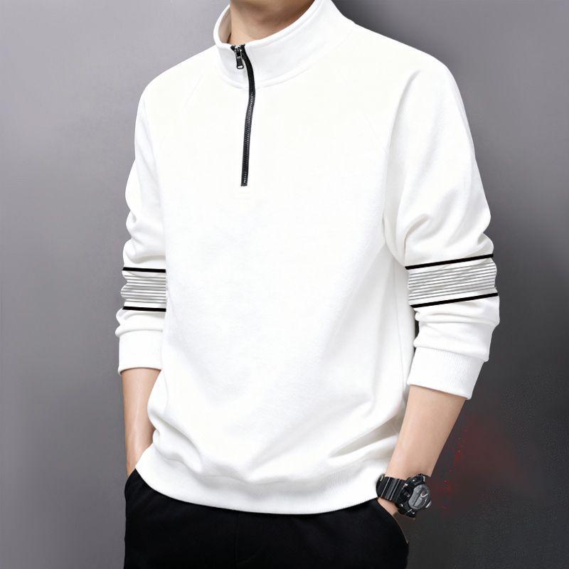 Höst Vinter Ståkrage Halv dragkedja Lös passform Vardaglig Pullover Huvtröja