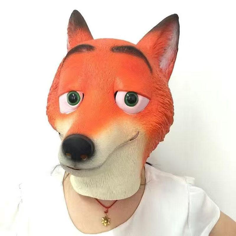 Halloween Latex Full Head Mask for Adults & Kids Pumpkin, Animal, Fox, Panda, Monkey Character Cosplay Costume Accessory