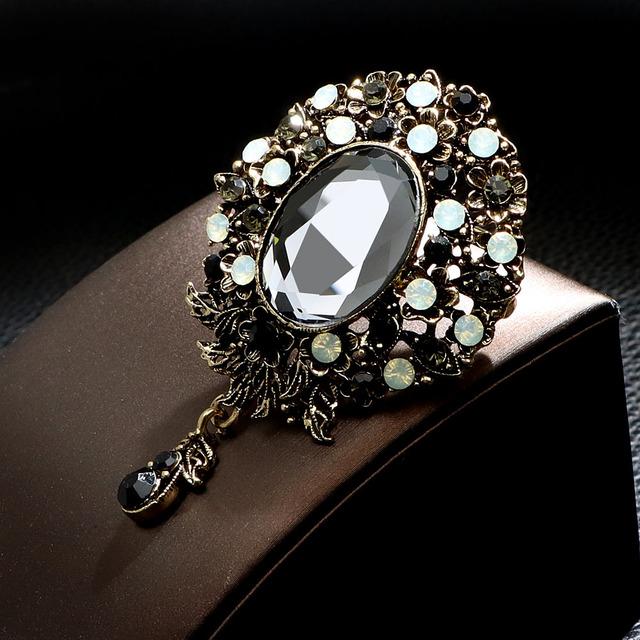 

Новые круглые ретро винтажные броши в стиле капли воды для женщин, зимние модные украшения, 3 цвета, в наличии, свадьба