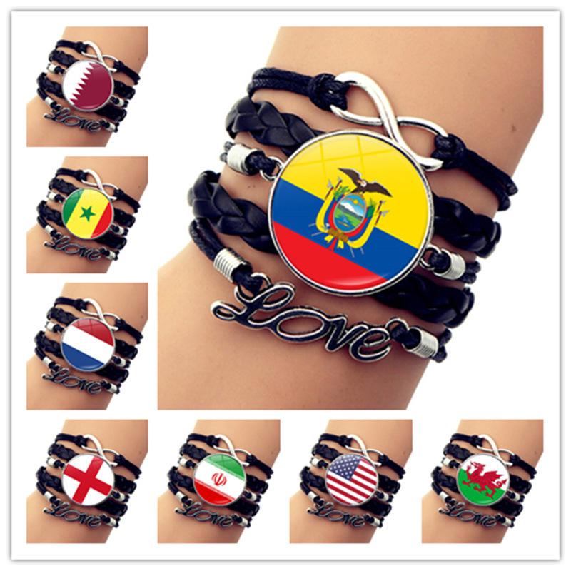 Buy 2022 Qatar World Cup Time Bracelet Woven Bracelet for Men and Women Top 32 National Flag