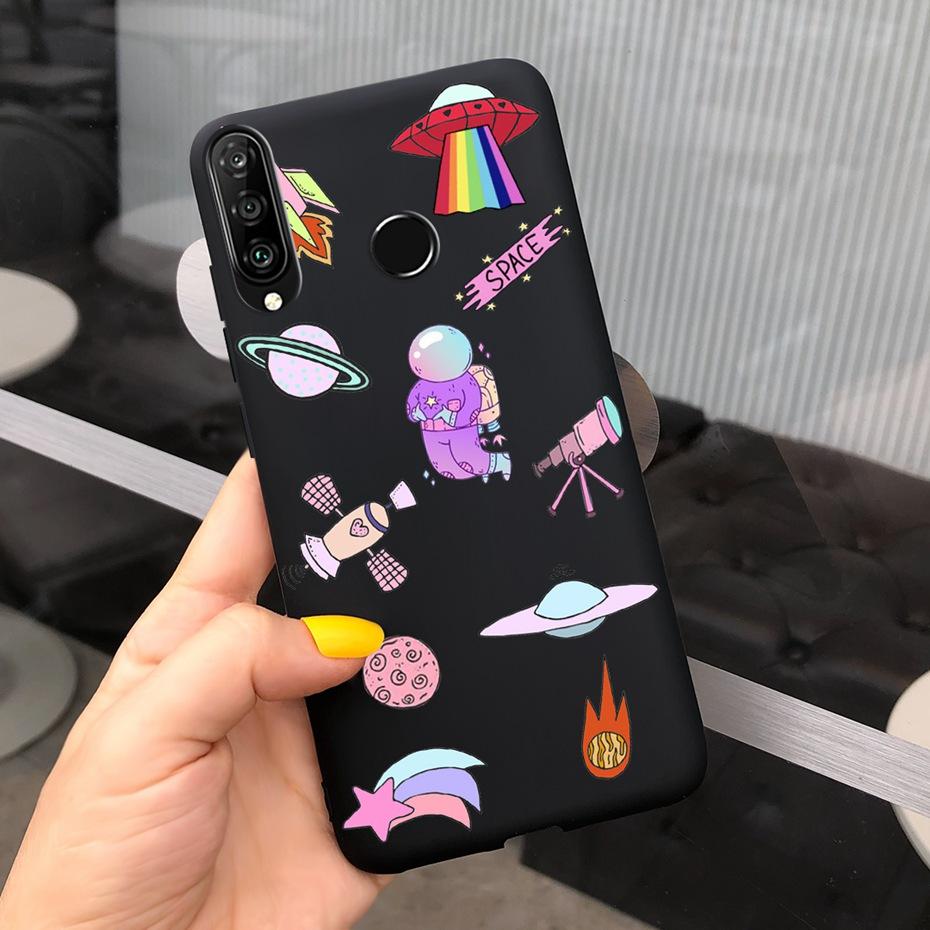 For Huawei P30 Lite Phone Case Flower Girl Pattern Soft Silicon Cover For Huawei P30 Pro Lite Case Cute Funda P 30 P30lite Cases