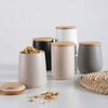 Nordycki Minimalistyczny Ceramiczny Słoik do Przechowywania z Drewnianą Pokrywką Szczelny Słoik Artykuły Kuchenne Cukier Kawa Herbata Różne Zboża Szczelny Słoik YLE591