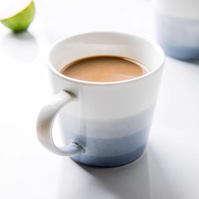 Fog Sea Gradual Change Color Ceramic Cup Design Sense Coffee Cup Simple Large Diameter Drinking Cup Export
