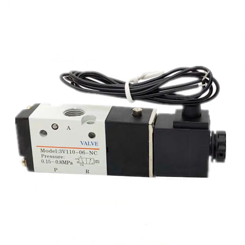 

3V110-06 1/8 Solenoid Valve 3/2 Way Pneumatic Air Control Valve Electric Gas Magnetic Valve Alumium Body DC12V 24V AC110V 220V AC220V