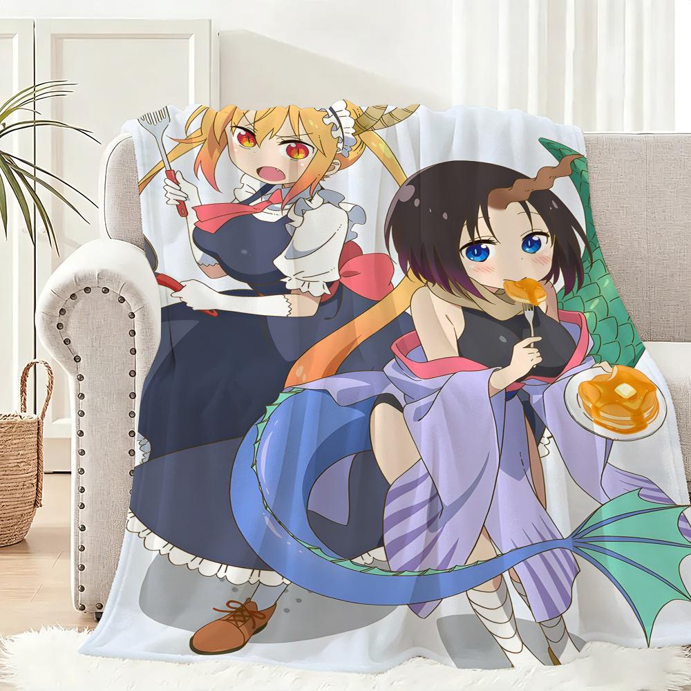 Anime M-miss K-kobayashi's Dragon Maid Throw Lightweight 240g Flannel Blanket Soft Skin-friendly for Summer Cooling