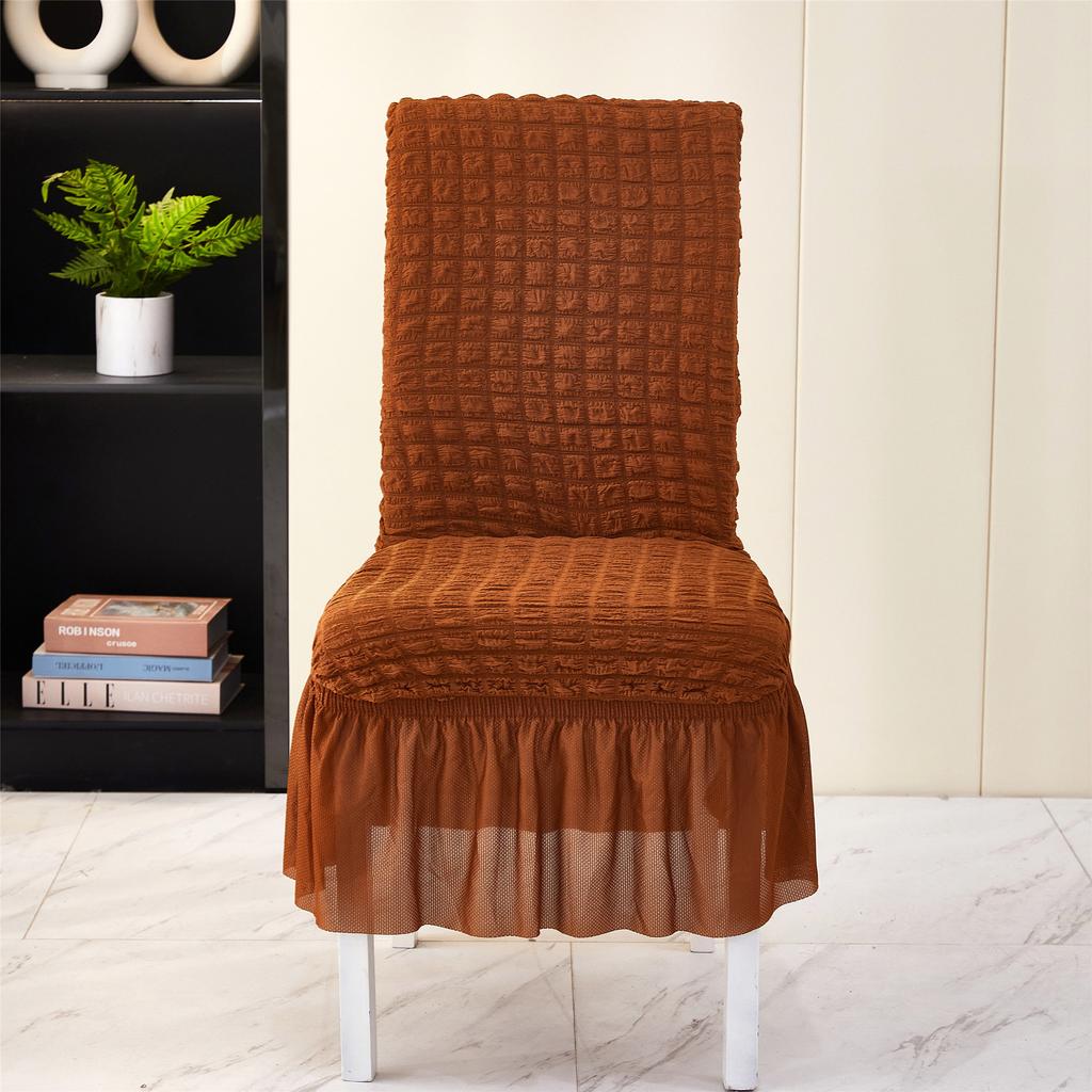 2pcs Chair Covers, Universal Stretch Dining Room Chair Covers With Skirt, Removable Parsons Chair Slipcover For Kitchen Wedding Party Banquet