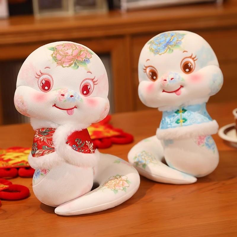 Toys Snake Plush Shawl Embroidery Fill Doll Cartoon Animals Xmas Ornament Gift