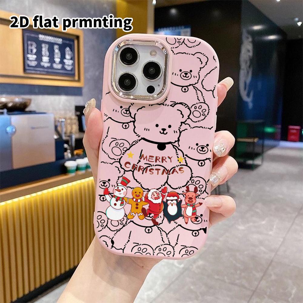 Phone case: 2D flat design suitable for iPhone 18 17 16 15 14 13 Pro protective case, couple style, Christmas theme, Christmas and Halloween gifts