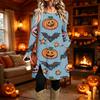 Women's Fashion Printed Round Neck Long Sleeve Dress for Casual Daily Wear