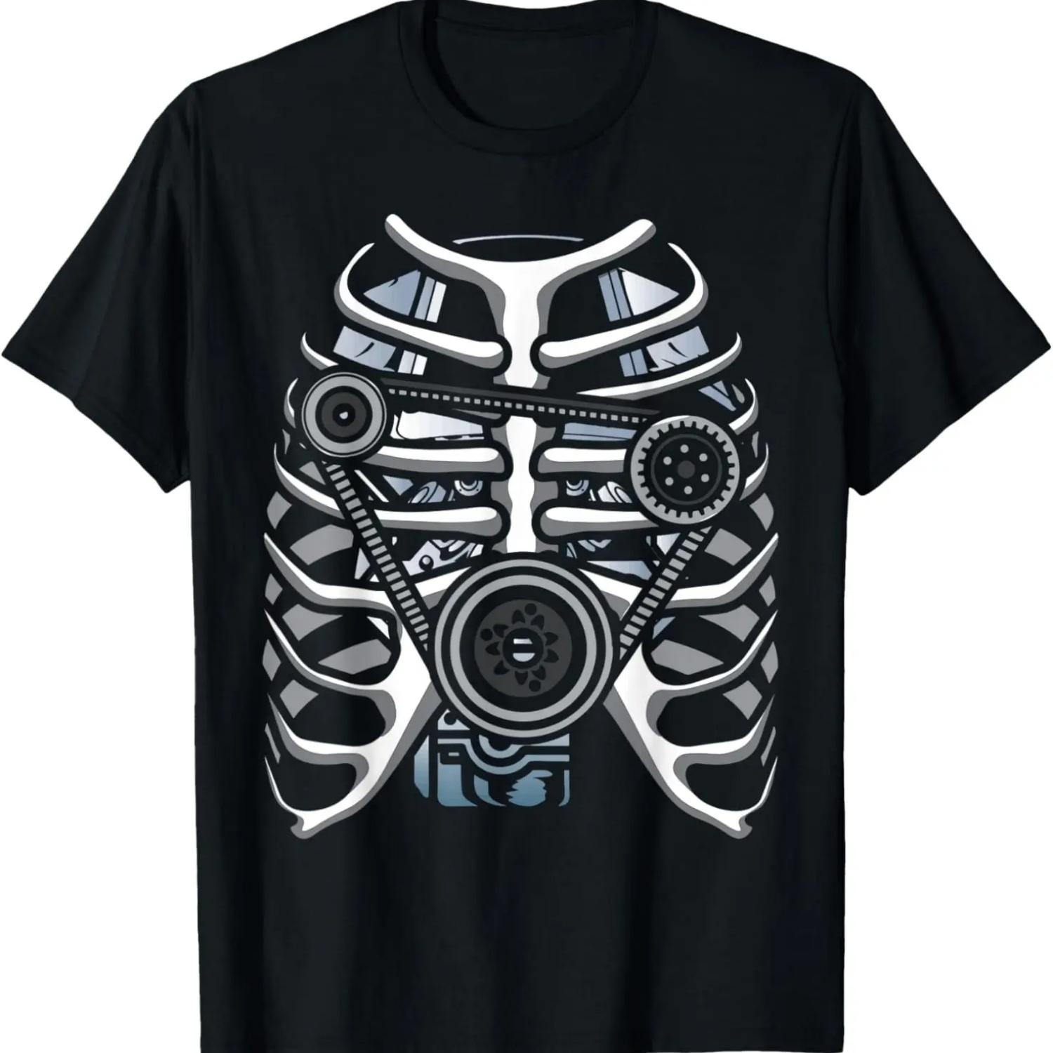 Skeleton Mechanic Car Engineer Funny Mechanical Engineering T-Shirt S чёрный