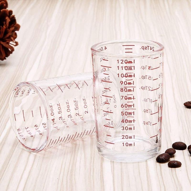 120Mlespresso Measuring Cup Heat-Resistant Glass Cup Espresso Ounce Cup With Scale Glass Measuring Cup