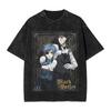 Black Butler Anime T-shirt Vintage Washed Y2K Aesthetic Unisex Oversized Short Sleeve Summer Cotton Retro Streetwear  Hot Sale