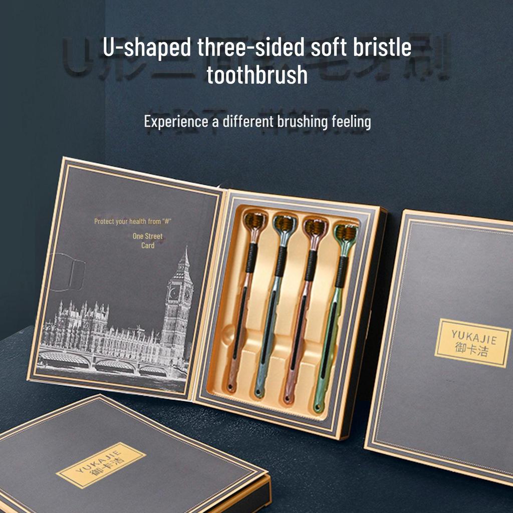 Yukajie Luxury Soft Bristle Toothbrush - Three-Sided Design for Gum Protection