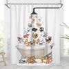 Funny Dog Shower Curtain Blue Ocean Shower Curtains with Animal Octopus Starfish Turtle Anchor Fish Nautical Bathroom Curtains