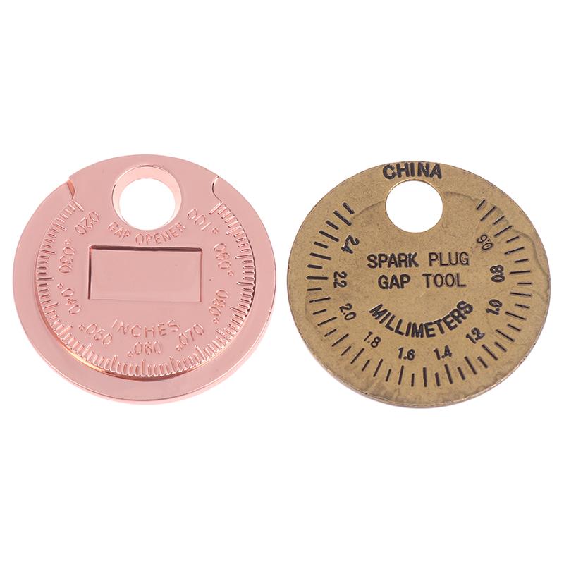 Coin- Type 0.6-2.4Mm 0.02-0.10 Inch Spark Plug Gap Gauge Measurement Tool Range Spark Plug Gage Caliber Measuring Tool