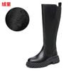 Autumn and winter new elastic thick leg high boots are sent on behalf of large tube circumference knight boots large size women's boots