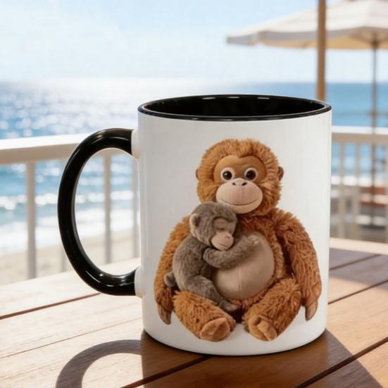 Tazza da Caffè Carina Proteggi Pugno La Scimmia Tazze in Ceramica 350ml Tazza da Tè Scimmietta Ispiratrice Regalo Motivazionale Unico Amanti degli Animali